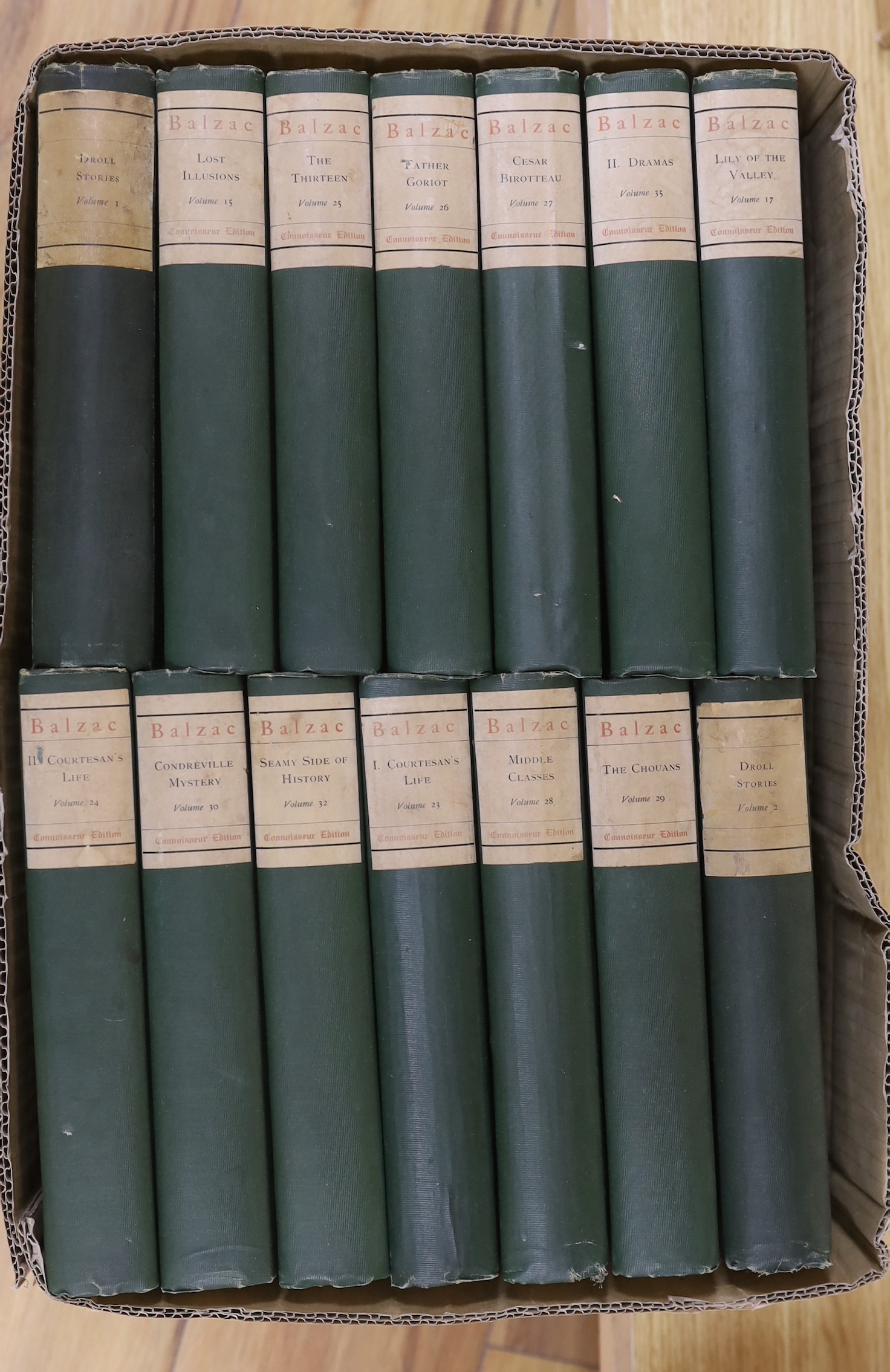 Balzac, Honore de - Comedie Humaine, 36 vol., limited to 1250 copies, Connoisseur edition, original cloth, Philadelphia 1901; and two others, very similar, (38)